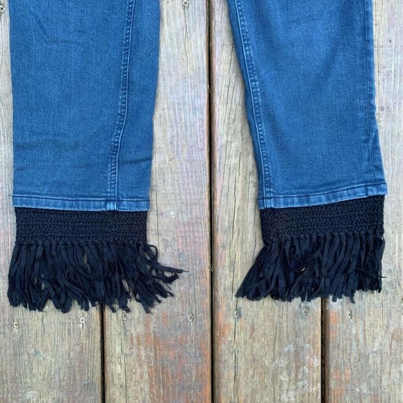 Scotch & Soda Womens Maison Boyfriend Jeans Blue Stretch Fringe Slim Fit 29 - Picture 3 of 8